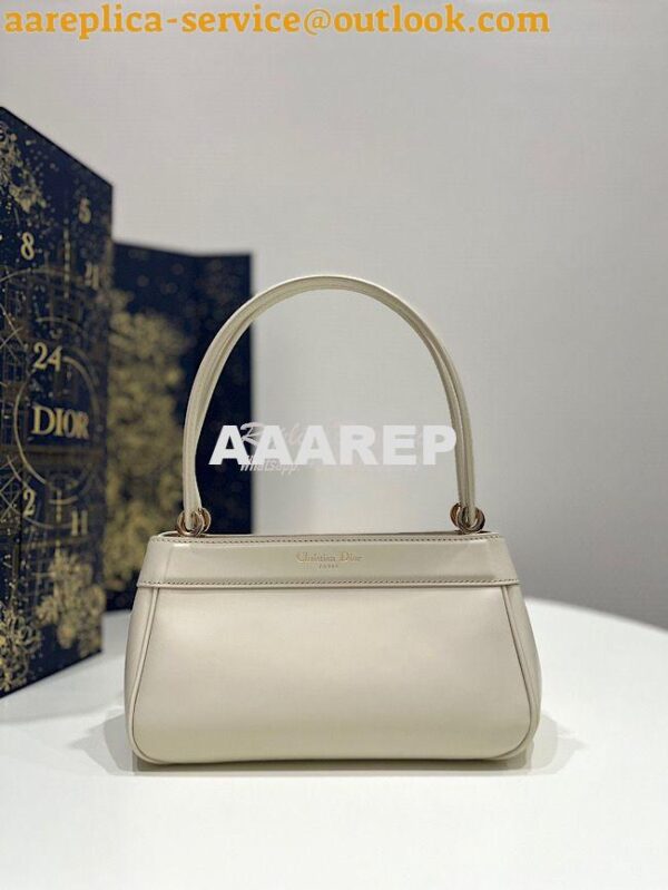 Replica Dior Small Key Bag Dusty Ivory Box Calfskin M1844 10