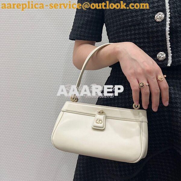 Replica Dior Small Key Bag Dusty Ivory Box Calfskin M1844 12