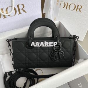 Replica Dior Small Lady D-Joy Bag Ultramatte Black Cannage Calfskin M0