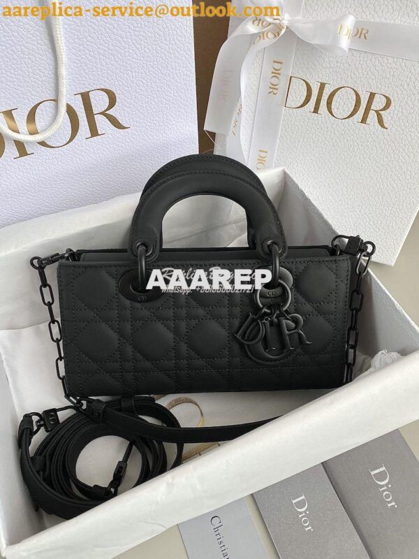 Replica Dior Small Lady D-Joy Bag Ultramatte Black Cannage Calfskin M0 3