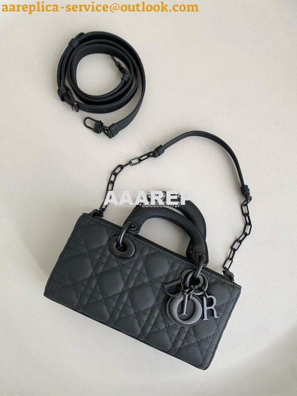 Replica Dior Small Lady D-Joy Bag Ultramatte Black Cannage Calfskin M0 4