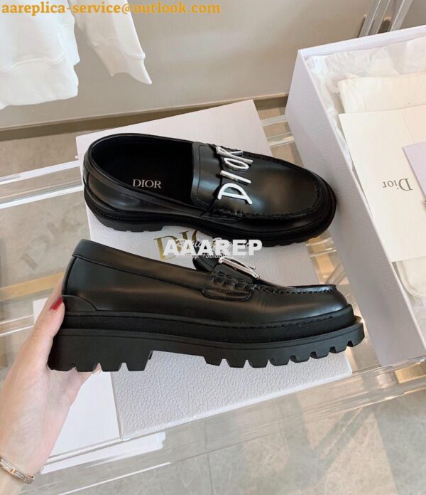 Replica Dior Explorer Loafer Smooth Calfskin with DIOR & SHAWN Signatu 4