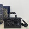 Replica Dior Small Lady Dior Bag All Black Ultraglossy Patent Cannage 2