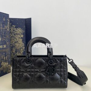 Replica Dior Small Lady D-Sire My ABCDior Bag Black Macrocannage Crink