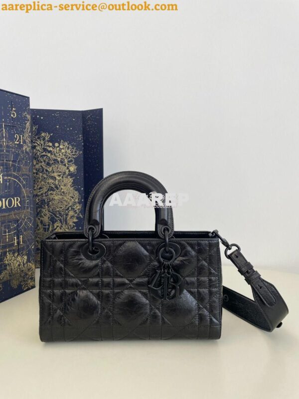 Replica Dior Small Lady D-Sire My ABCDior Bag Black Macrocannage Crink 3