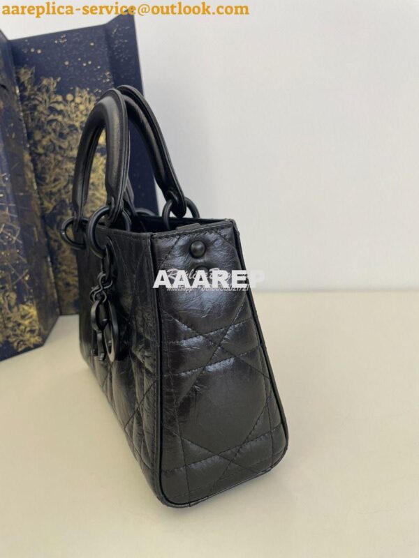 Replica Dior Small Lady D-Sire My ABCDior Bag Black Macrocannage Crink 4