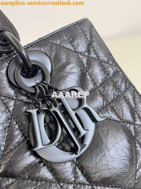 Replica Dior Small Lady D-Sire My ABCDior Bag Black Macrocannage Crink 5