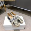 Replica Dior Granville Espadrille Dark Nude D-Stripes Embroidered Cott 2