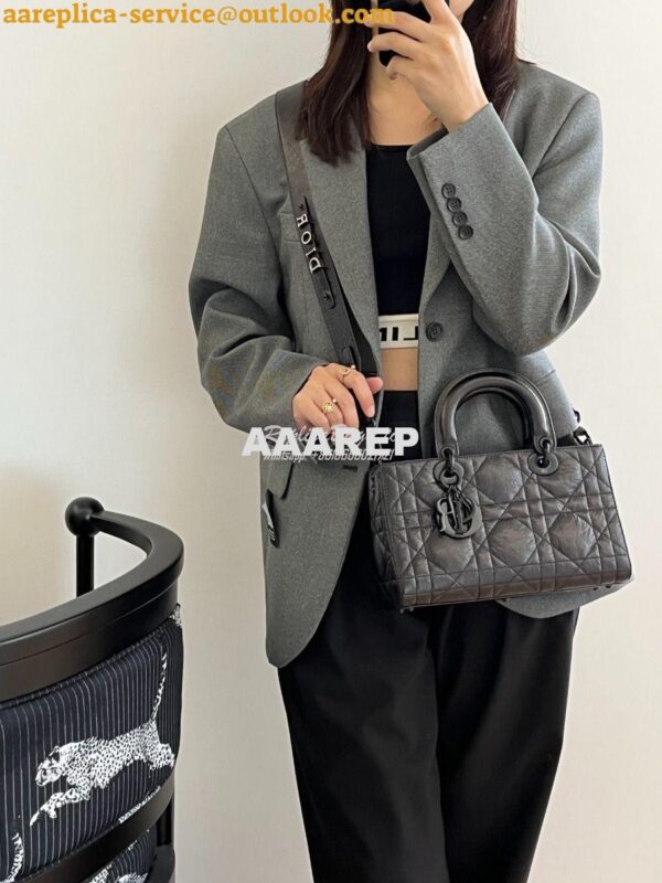 Replica Dior Small Lady D-Sire My ABCDior Bag Black Macrocannage Crink 12