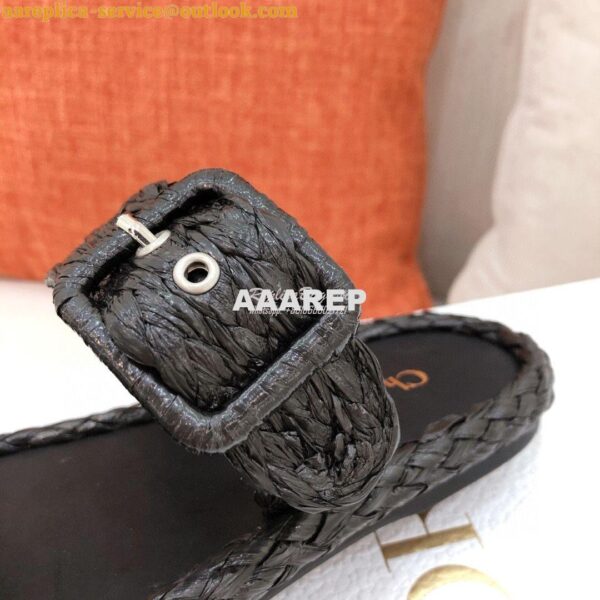 Replica Dior Ocean Slide Black Braided Raffia KCQ515 7