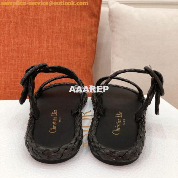 Replica Dior Ocean Slide Black Braided Raffia KCQ515 8