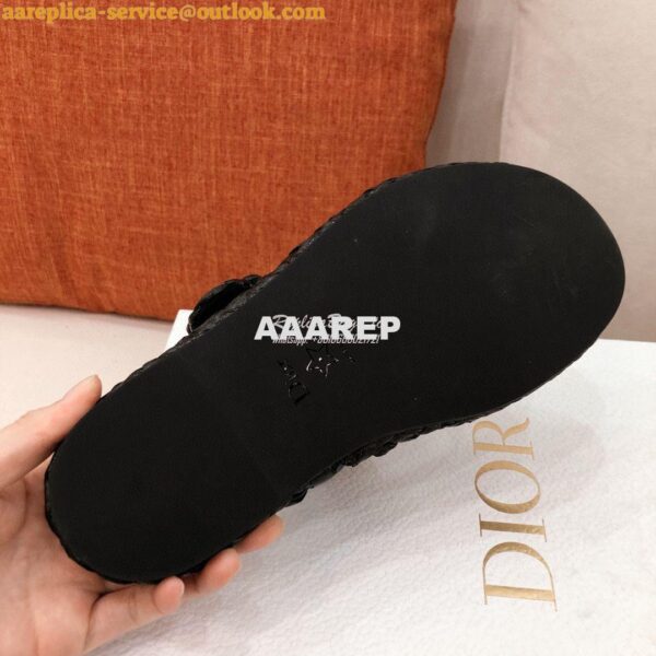 Replica Dior Ocean Slide Black Braided Raffia KCQ515 10
