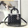 Replica Dior Small Lady Dior Bag All Black Ultraglossy Patent Cannage