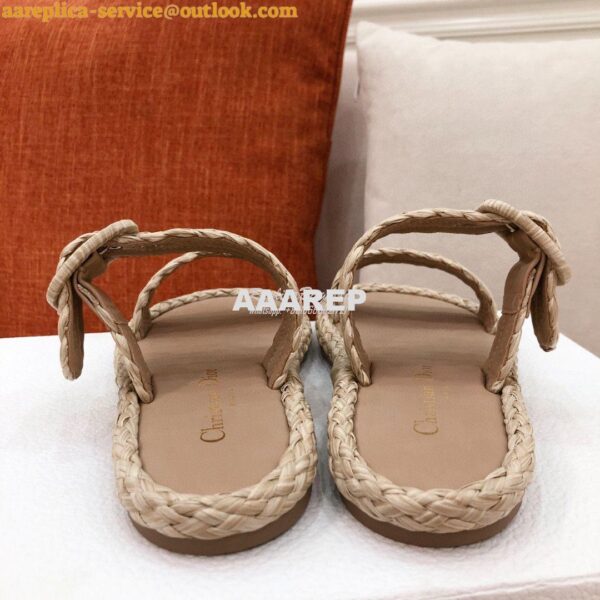 Replica Dior Ocean Slide Jute-Colored Braided Raffia KCQ515 9