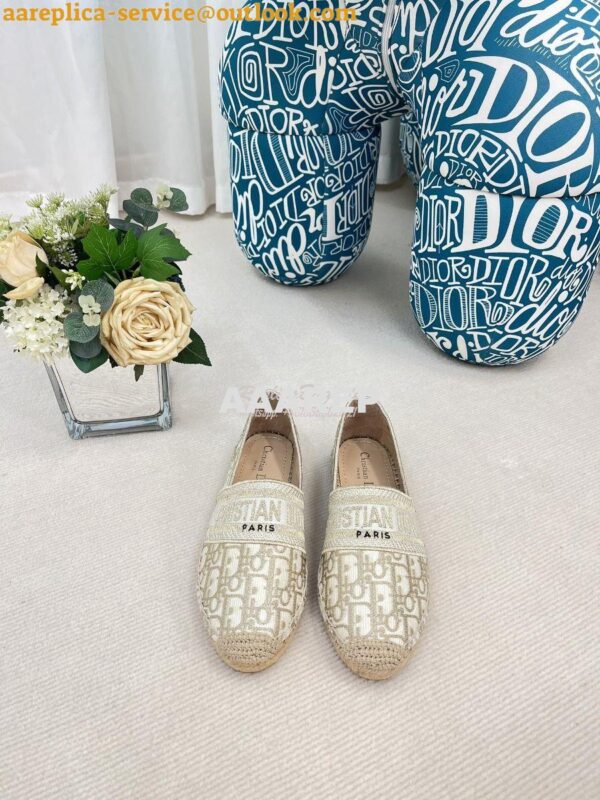 Replica Dior Granville Espadrille Gold Oblique Embroidered 4