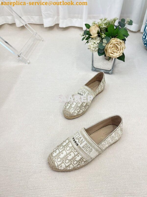 Replica Dior Granville Espadrille Gold Oblique Embroidered 7