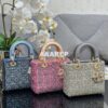 Replica Dior Small Lady Dior Latte Calfskin Embroidered with Resin Pea 2