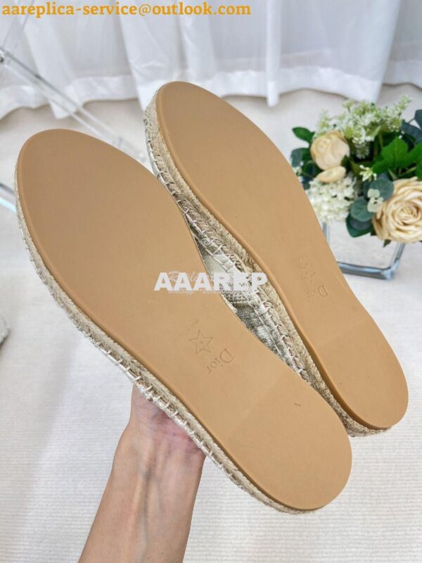 Replica Dior Granville Espadrille Gold Oblique Embroidered 11