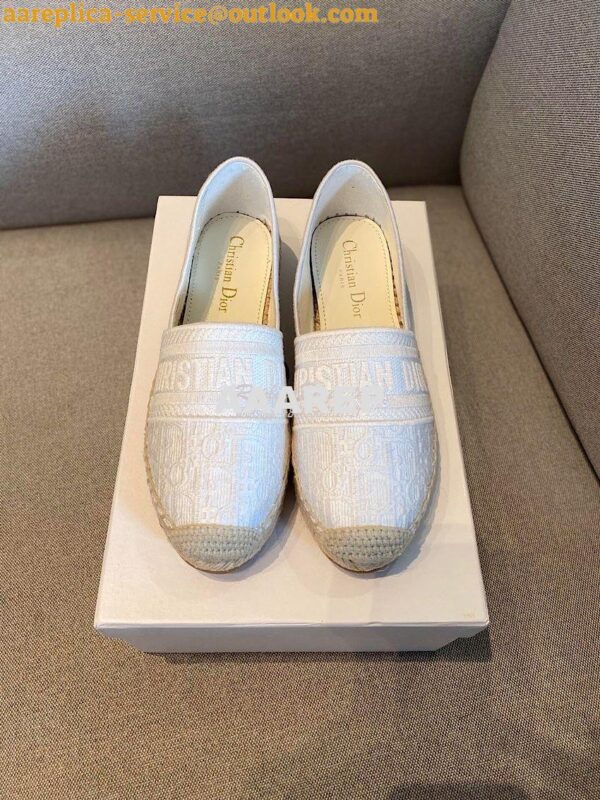 Replica Dior Granville Espadrille Ivory Oblique Embroidered 3