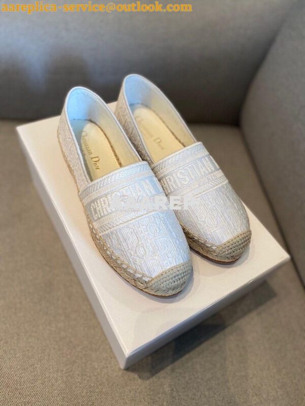 Replica Dior Granville Espadrille Ivory Oblique Embroidered 4