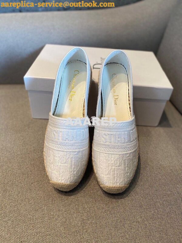 Replica Dior Granville Espadrille Ivory Oblique Embroidered 5