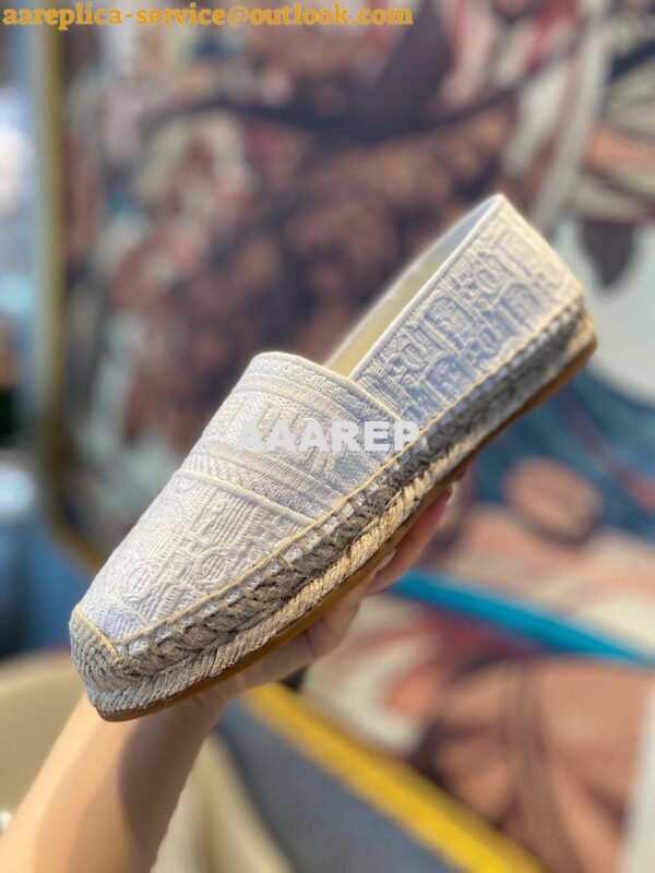 Replica Dior Granville Espadrille Ivory Oblique Embroidered 9