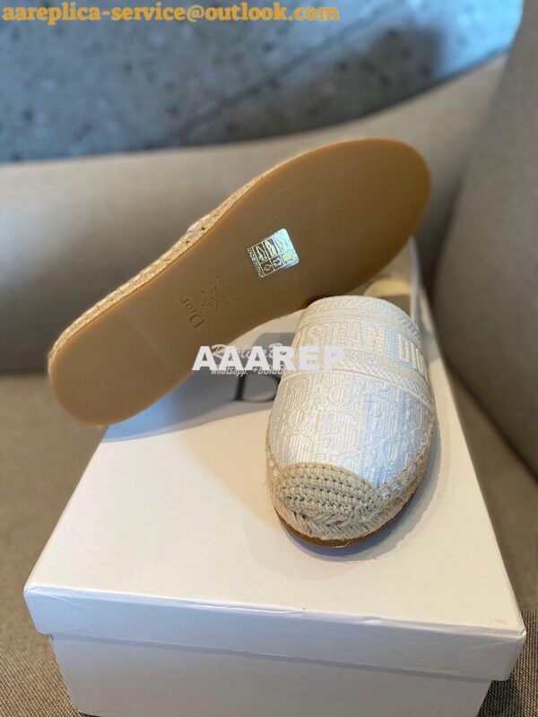 Replica Dior Granville Espadrille Ivory Oblique Embroidered 12