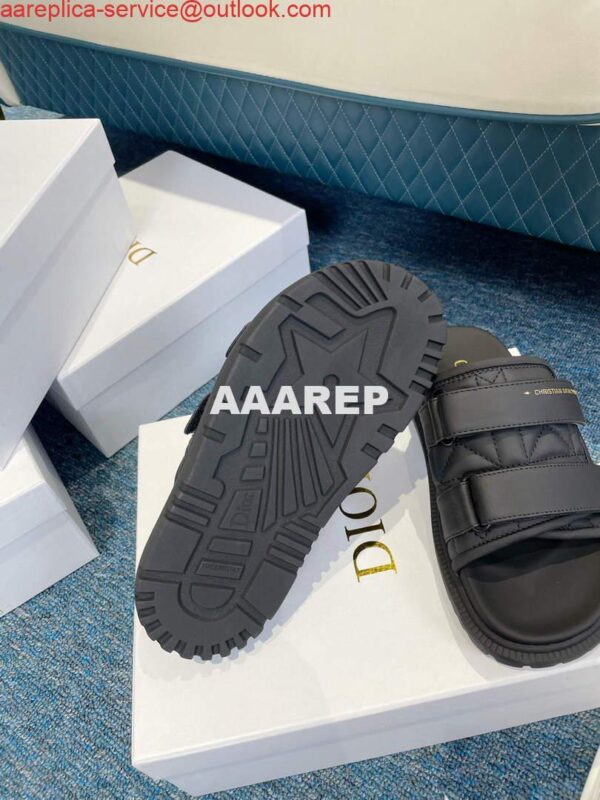 Replica Dior Women's Shoes DIO(R) Evolution Slide Quilted Cannage KCQ716CQC Black 9