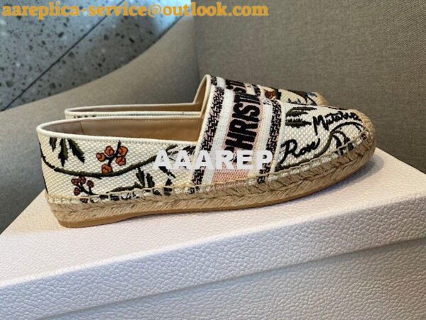 Replica Dior Granville Espadrille Multicolor Rosa Embroidered 8