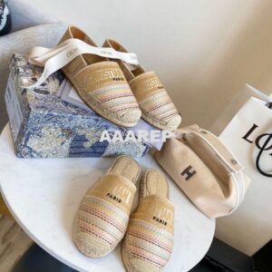 Replica Dior Granville Espadrille Multicolour D-Stripes Embroidered Co 2