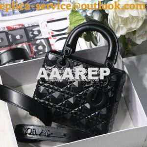 Replica Dior Small Lady Dior My ABCdior Bag Black Cannage Calfskin wit