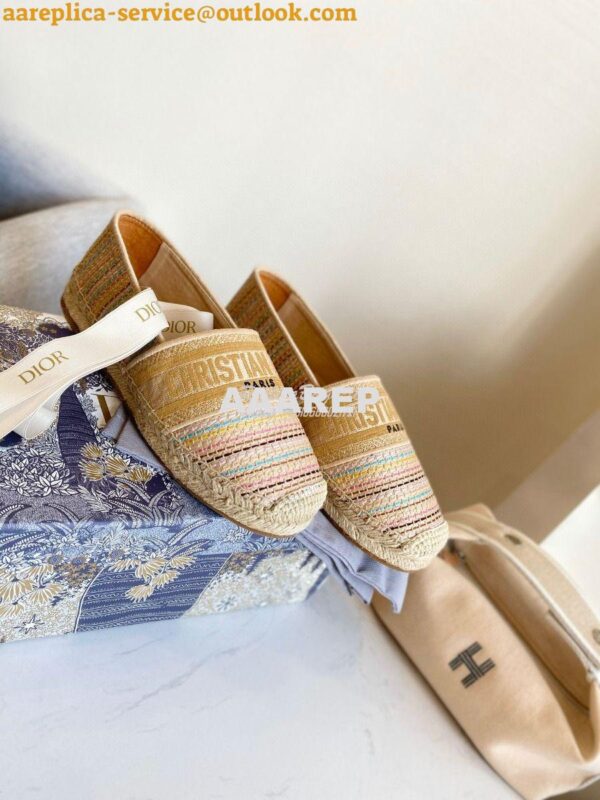 Replica Dior Granville Espadrille Multicolour D-Stripes Embroidered Co 5