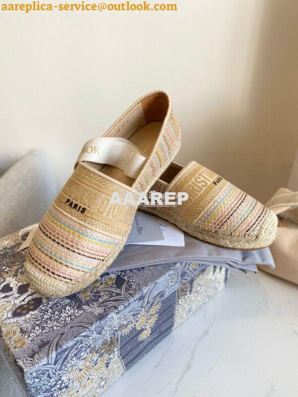 Replica Dior Granville Espadrille Multicolour D-Stripes Embroidered Co 6