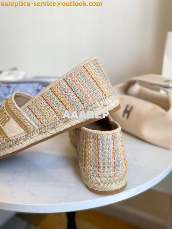 Replica Dior Granville Espadrille Multicolour D-Stripes Embroidered Co 7