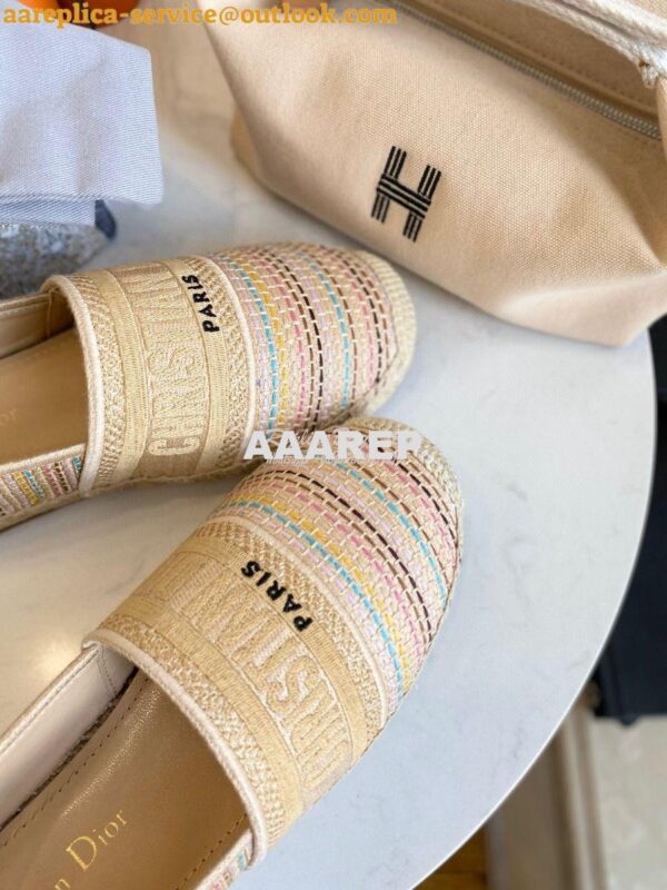 Replica Dior Granville Espadrille Multicolour D-Stripes Embroidered Co 8