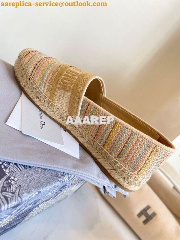 Replica Dior Granville Espadrille Multicolour D-Stripes Embroidered Co 9