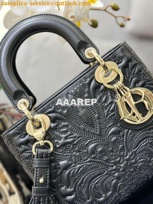 Replica Dior Small Lady Dior My ABCdior Bag Black Quilted-Effect Lambs 6