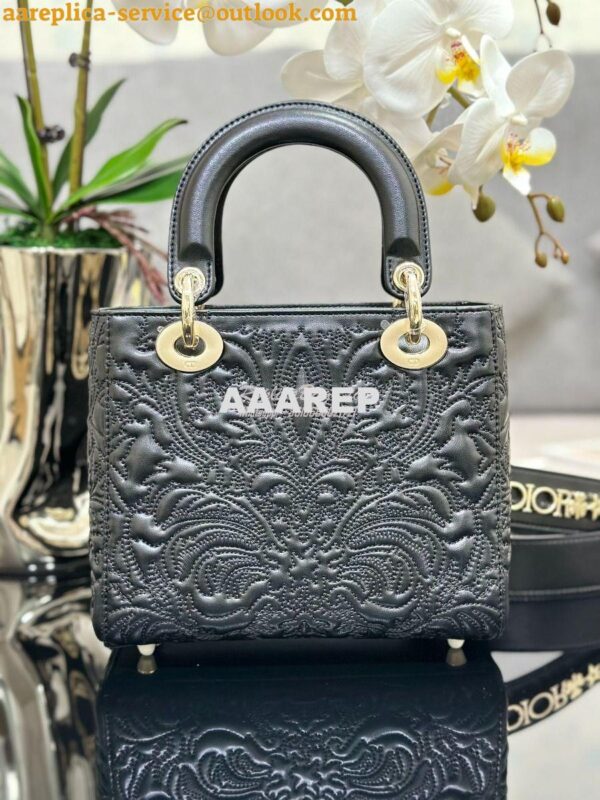 Replica Dior Small Lady Dior My ABCdior Bag Black Quilted-Effect Lambs 11