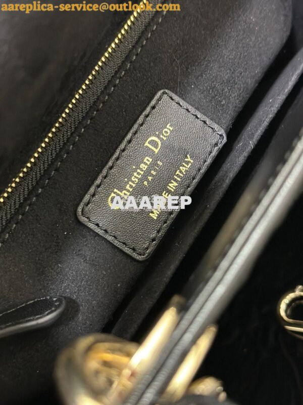 Replica Dior Small Lady Dior My ABCdior Bag Black Quilted-Effect Lambs 12