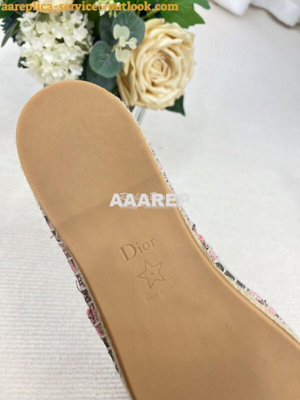 Replica Dior Granville Espadrille Rose Toile de Jouy Embroidered 11