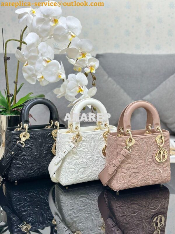 Replica Dior Small Lady Dior My ABCdior Bag Latte Quilted-Effect Lambs 3