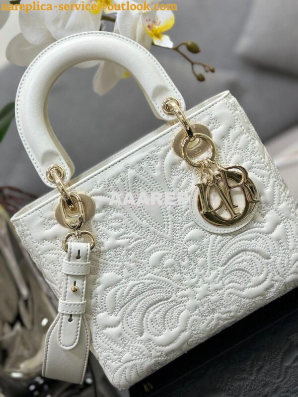 Replica Dior Small Lady Dior My ABCdior Bag Latte Quilted-Effect Lambs 6