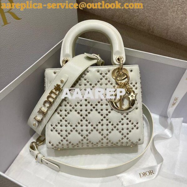 Replica Dior Small Lady Dior My ABCdior Bag Lucky Star Cannage Lambski 3