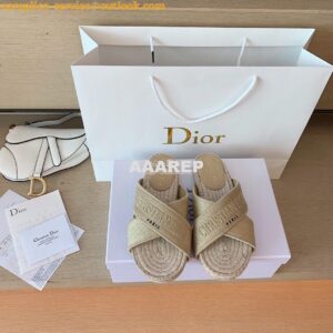 Replica Dior Granville Mule Cream Embroidered Cotton KCQ392