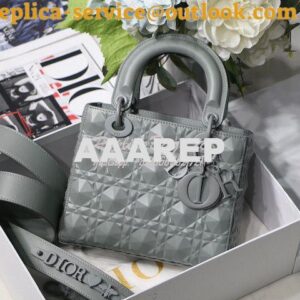 Replica Dior Small Lady Dior My ABCdior Bag Stone Grey Cannage Calfski