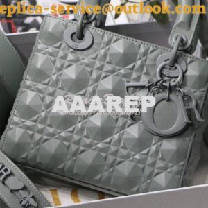 Replica Dior Small Lady Dior My ABCdior Bag Stone Grey Cannage Calfski 2