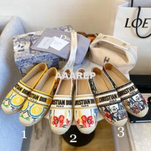 Replica Dior Granville Mule Embroidered Cotton KDB602