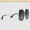 Replica Gucci Black Aviator Metal Sunglasses