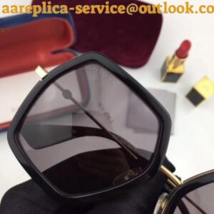 Replica Gucci Black Oversize S quare Frame Metal Sunglasses 2