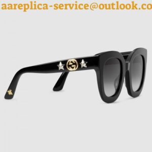 Replica Gucci Black Round-frame Acetate Sunglasses With Star